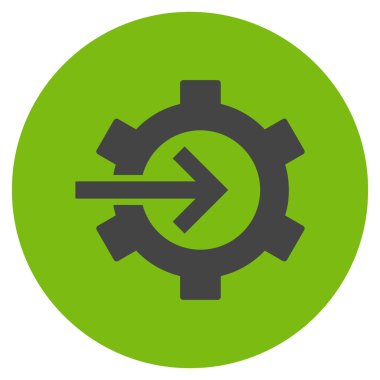 COG Tümleştirme düz yuvarlak vektör simgesi