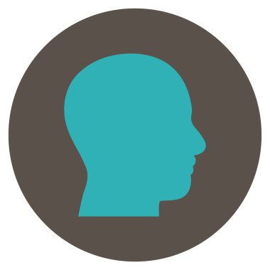 Kafa vektör simge yuvarlak düz profil