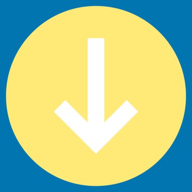 Düz yuvarlak vektör simgesi aşağı ok