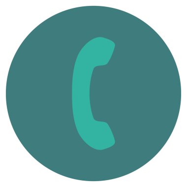 Telefon alıcı düz yuvarlak vektör simgesi