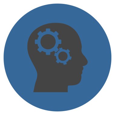 Beyin vites düz yuvarlak vektör simgesi