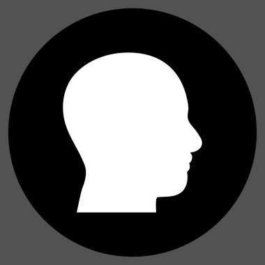 Kafa vektör simge yuvarlak düz profil