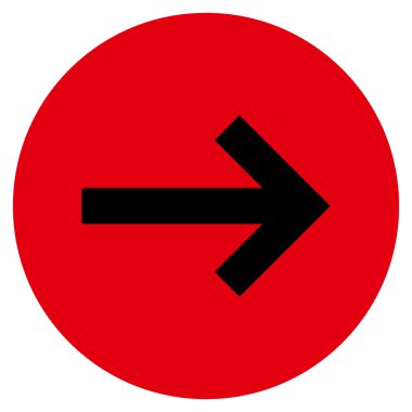 Düz yuvarlak vektör simgesi sağ ok