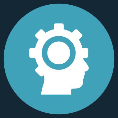 Cyborg vites düz yuvarlak vektör simgesi