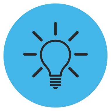 Ampul düz yuvarlak vektör simgesi