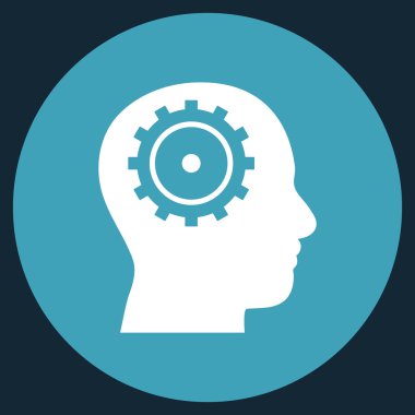 Akıl düz yuvarlak vektör simgesi