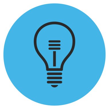 Lamba ampul düz yuvarlak vektör simgesi