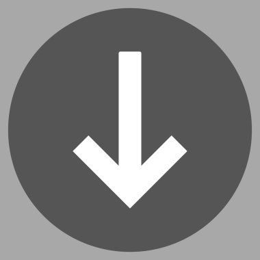 Düz yuvarlak vektör simgesi aşağı ok