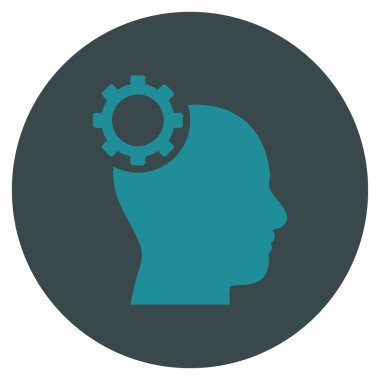 Akıl vites düz yuvarlak vektör simgesi