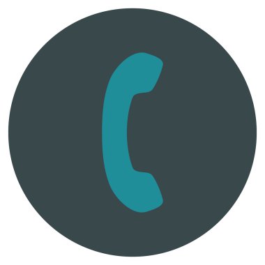 Telefon alıcı düz yuvarlak vektör simgesi