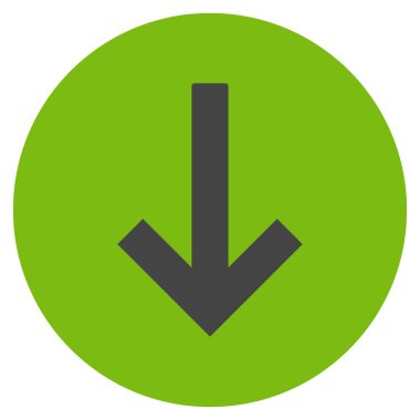 Düz yuvarlak vektör simgesi aşağı ok