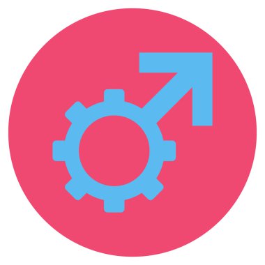 Teknolojik Potence düz yuvarlak vektör simgesi