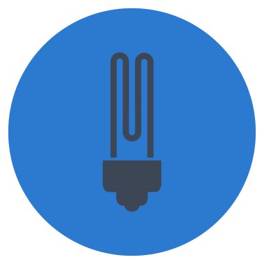 Vektör simge düz yuvarlak floresan ampul