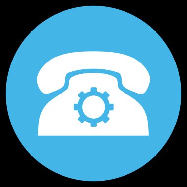 Telefon ayarları düz yuvarlak vektör simgesi