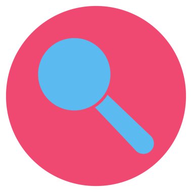 Arama aracı düz yuvarlak vektör simgesi