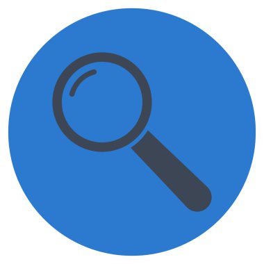 Büyüteç'i düz yuvarlak vektör simgesi