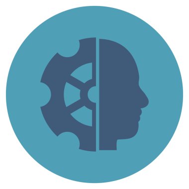 Akıl düz yuvarlak vektör simgesi