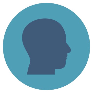 Kafa vektör simge yuvarlak düz profil