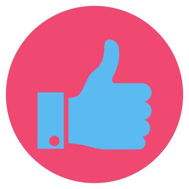 Vektör simge yuvarlak düz yukarı başparmak