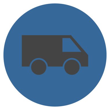 Van düz yuvarlak vektör simgesi