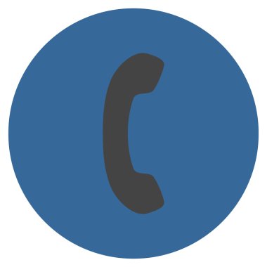 Telefon alıcı düz yuvarlak vektör simgesi