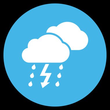 Fırtına düz yuvarlak vektör simgesi