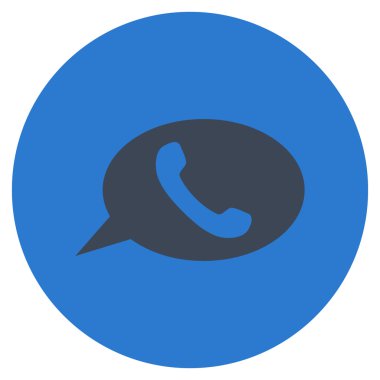 Telefon mesajı düz yuvarlak vektör simgesi
