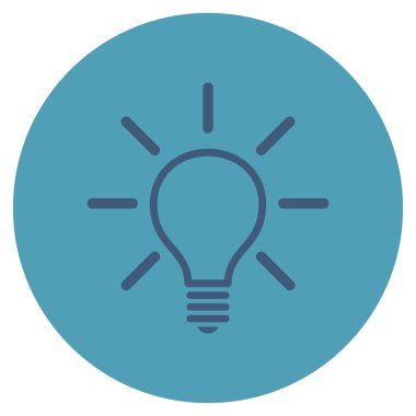 Ampul düz yuvarlak vektör simgesi