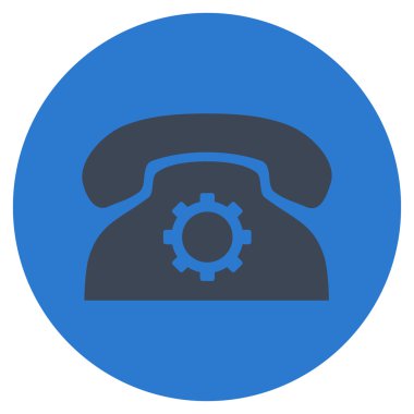 Telefon ayarları düz yuvarlak vektör simgesi