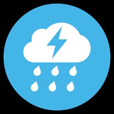 Fırtına düz yuvarlak vektör simgesi