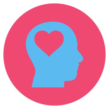 Sevgili baş düz yuvarlak vektör simgesi