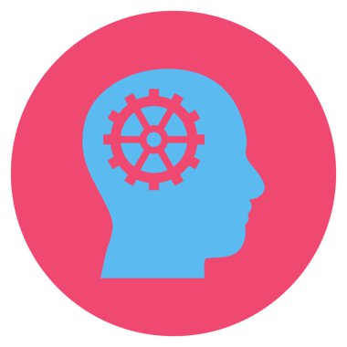 Akıl düz yuvarlak vektör simgesi