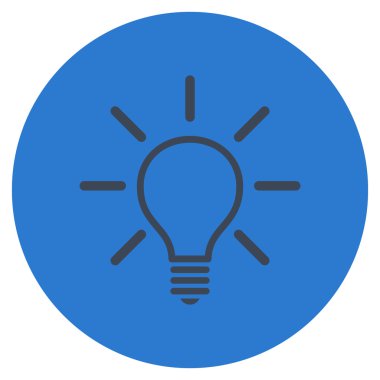 Ampul düz yuvarlak vektör simgesi