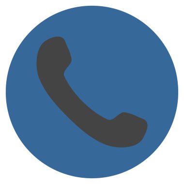 Telefon alıcı düz yuvarlak vektör simgesi