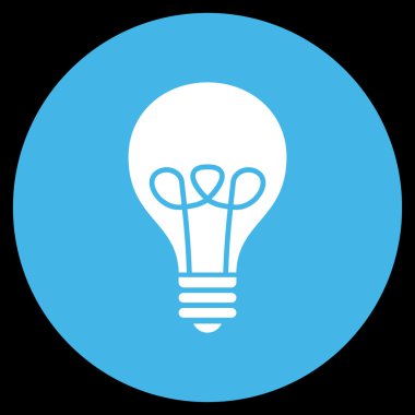 Lamba ampul düz yuvarlak vektör simgesi