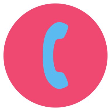 Telefon alıcı düz yuvarlak vektör simgesi