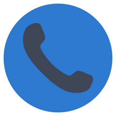 Telefon alıcı düz yuvarlak vektör simgesi