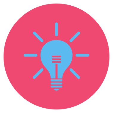 Ampul düz yuvarlak vektör simgesi