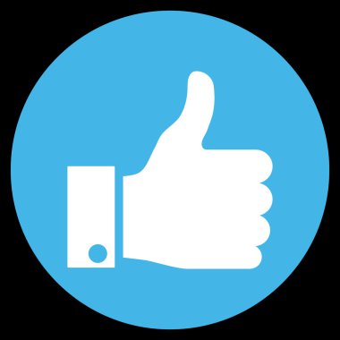 Vektör simge yuvarlak düz yukarı başparmak