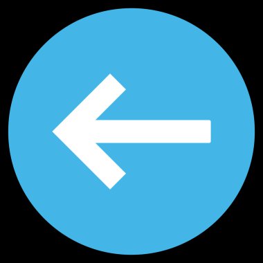 Düz yuvarlak vektör simge sol ok