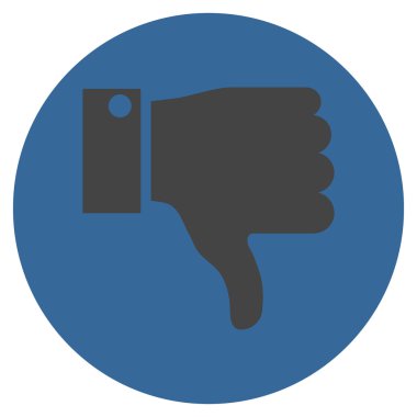 Başparmak aşağı düz yuvarlak vektör simgesi