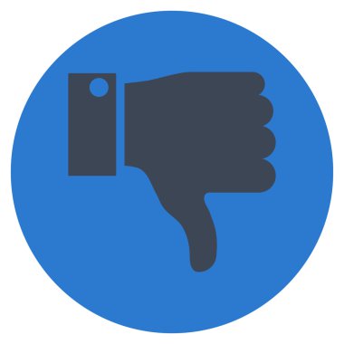 Başparmak aşağı düz yuvarlak vektör simgesi