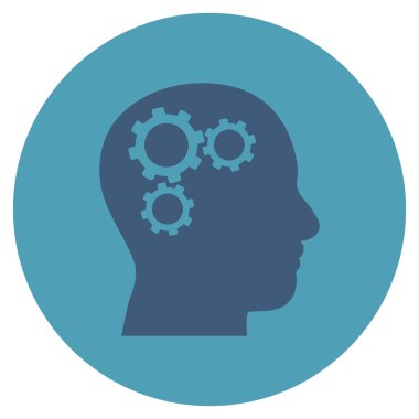 Beyin vites düz yuvarlak vektör simgesi