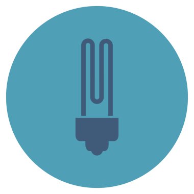 Vektör simge düz yuvarlak floresan ampul