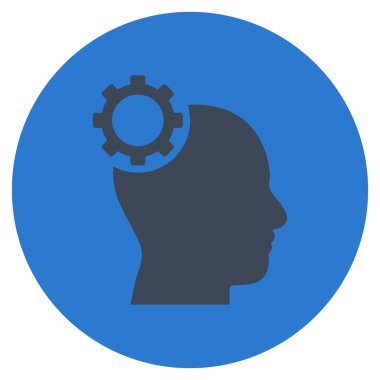 Akıl vites düz yuvarlak vektör simgesi