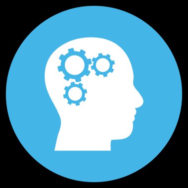 Beyin vites düz yuvarlak vektör simgesi