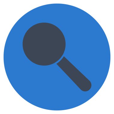 Arama aracı düz yuvarlak vektör simgesi