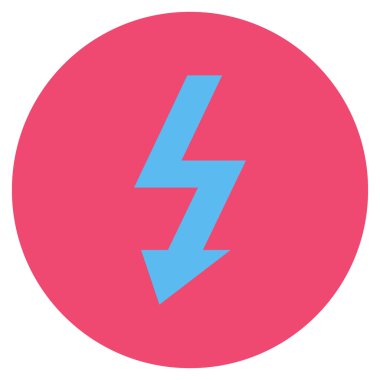 Yüksek gerilim düz yuvarlak vektör simgesi