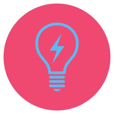 Düz yuvarlak vektör simge elektrikli ampul