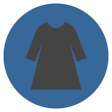 Kadın elbise düz yuvarlak vektör simgesi